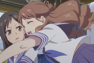 花咲くいろは第19話のみんちを押し倒す結名